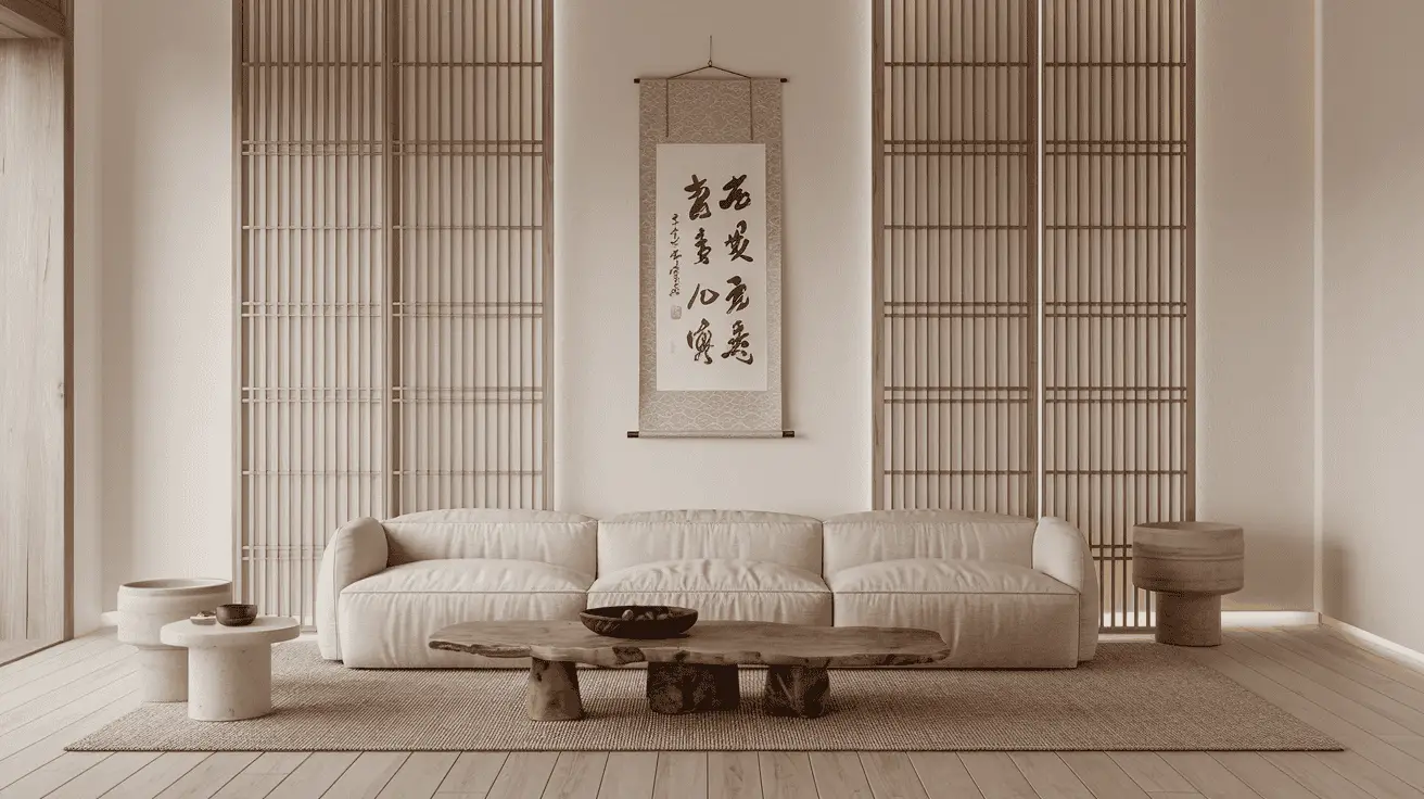 Chinese inspired minimalist living room